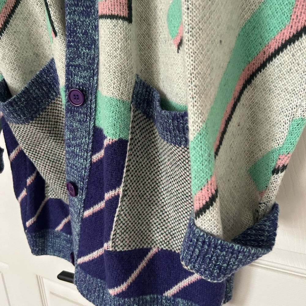 MM6 Maison Martin Margiela Multicolor Geometric Cardigan - Picture 3 of 6